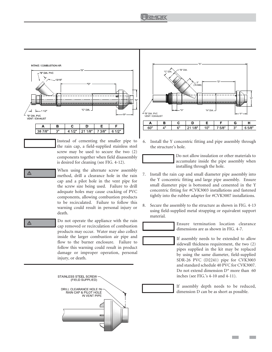 Sidewall direct venting, Installation & operation manual | Lochinvar ARMOR 151 User Manual | Page 29 / 76