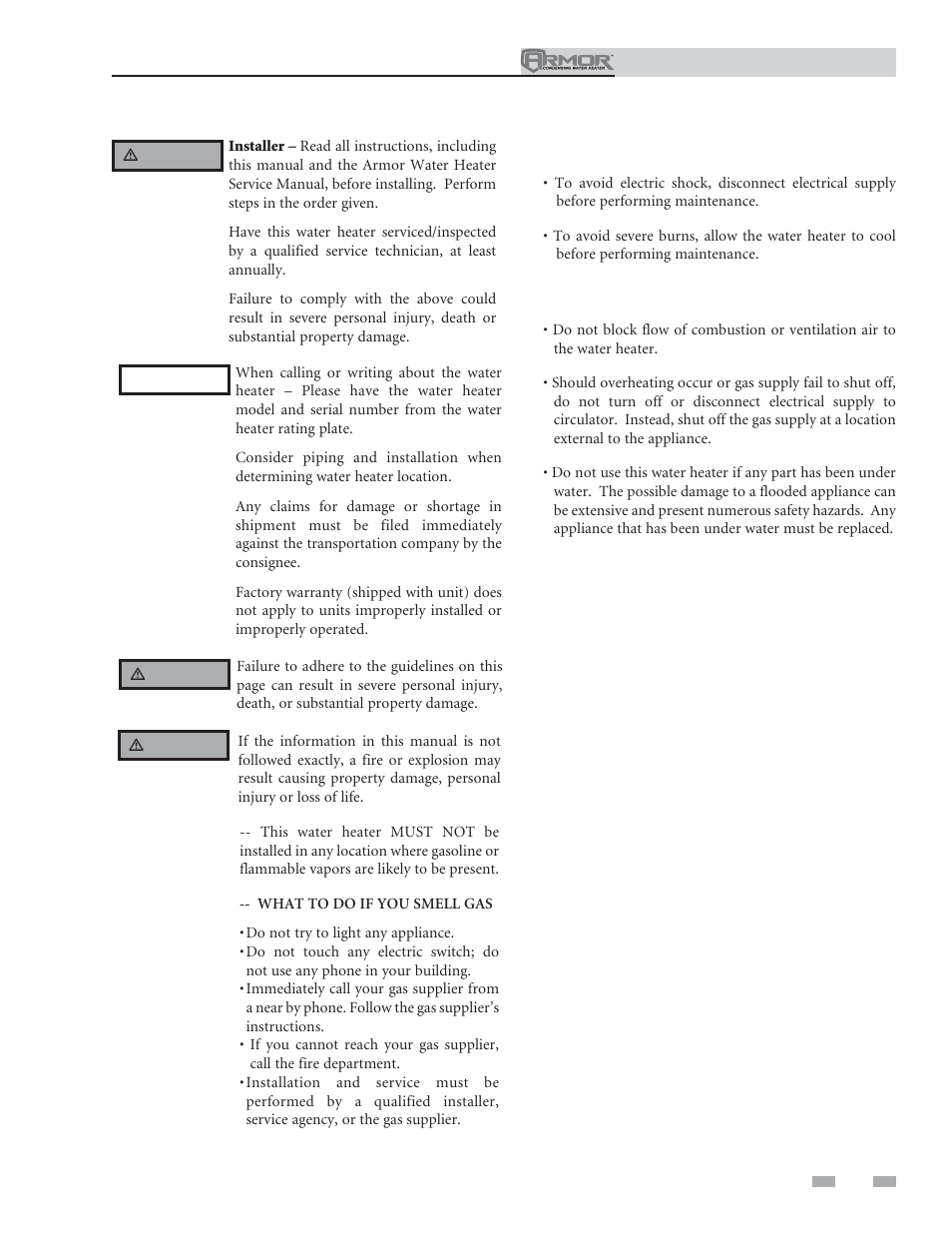 Please read before proceeding | Lochinvar ARMOR 151 User Manual | Page 3 / 76