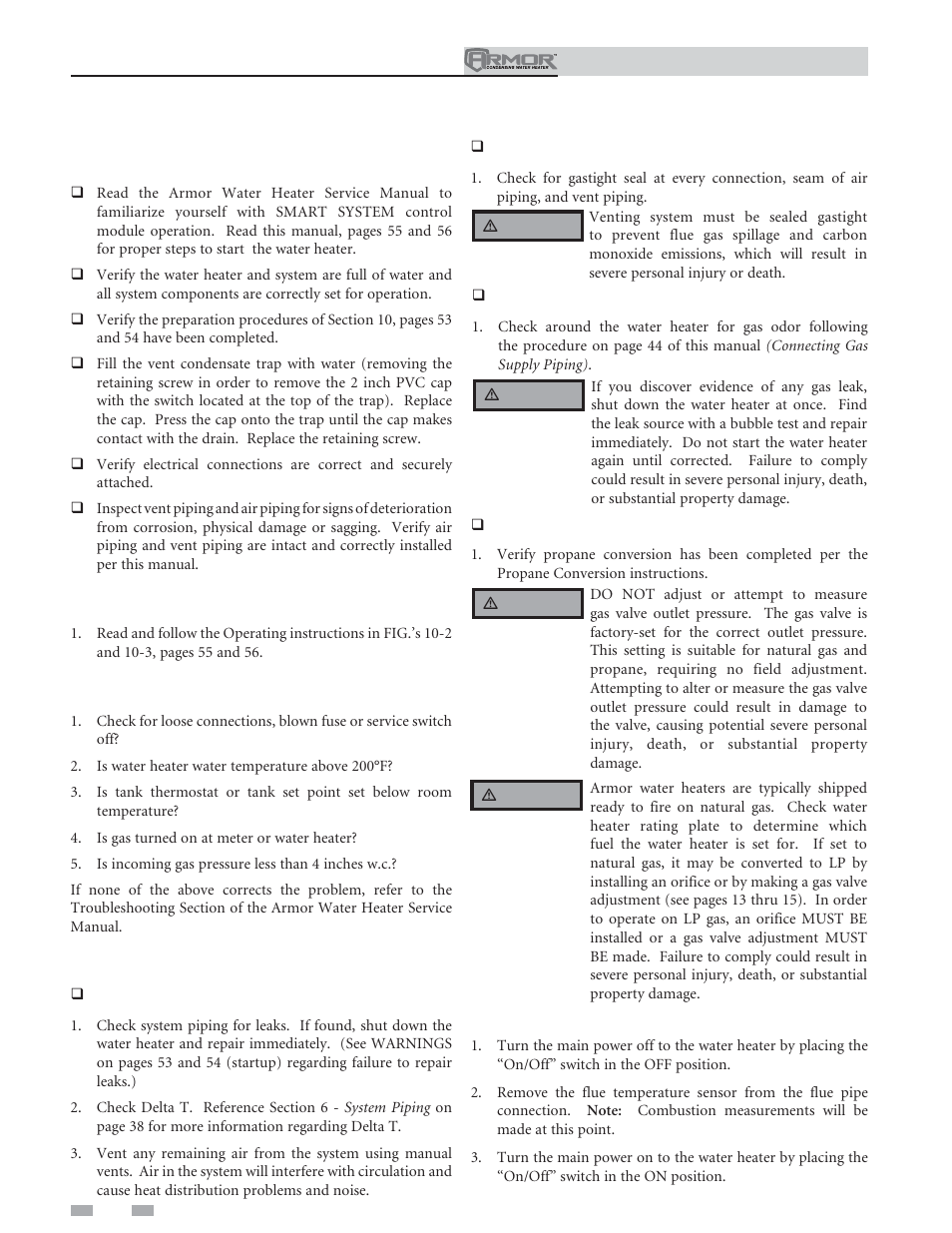 Start-up | Lochinvar ARMOR 151 User Manual | Page 54 / 76