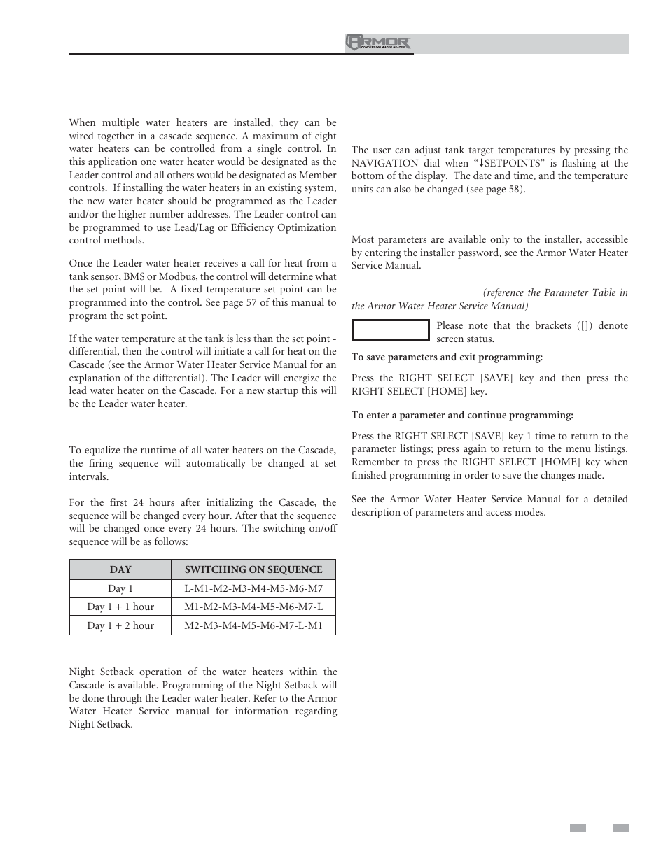 Operating information | Lochinvar ARMOR 151 User Manual | Page 61 / 76