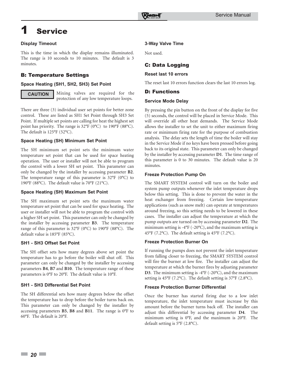 Service | Lochinvar KNIGHT 51-211 User Manual | Page 20 / 48