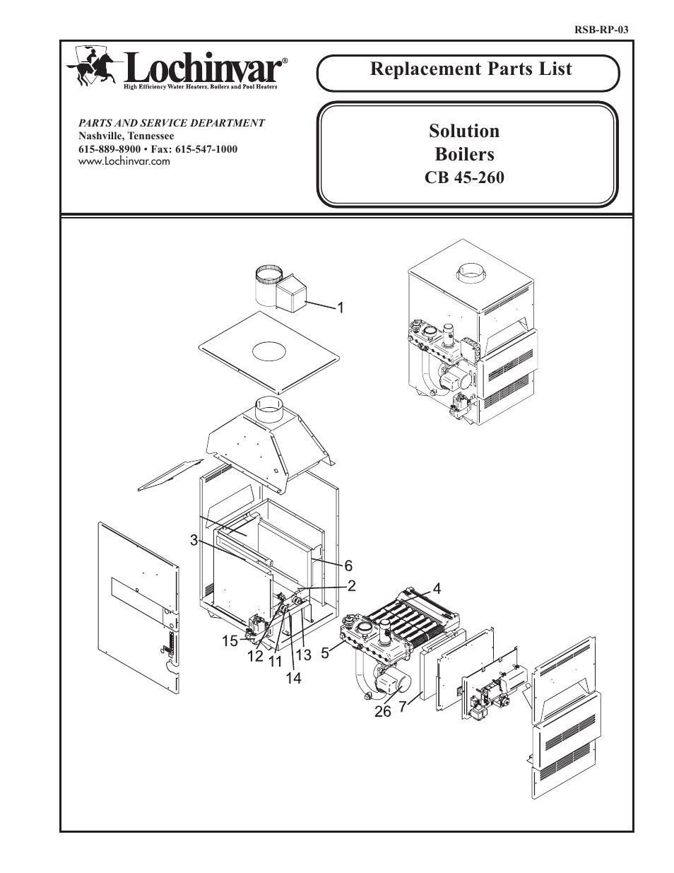Lochinvar CB 45-260 User Manual | 4 pages