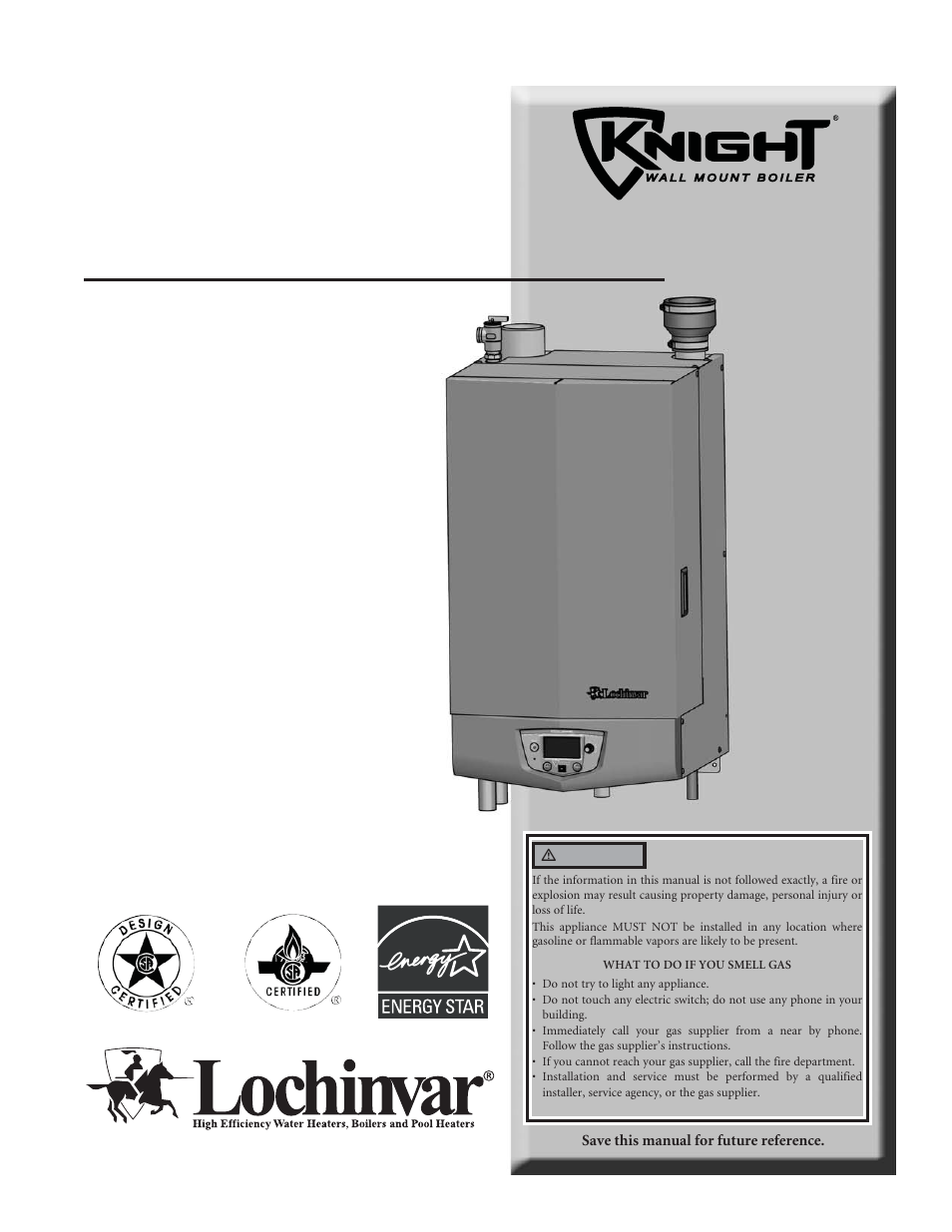 Lochinvar WH 55 - 399 User Manual | 16 pages