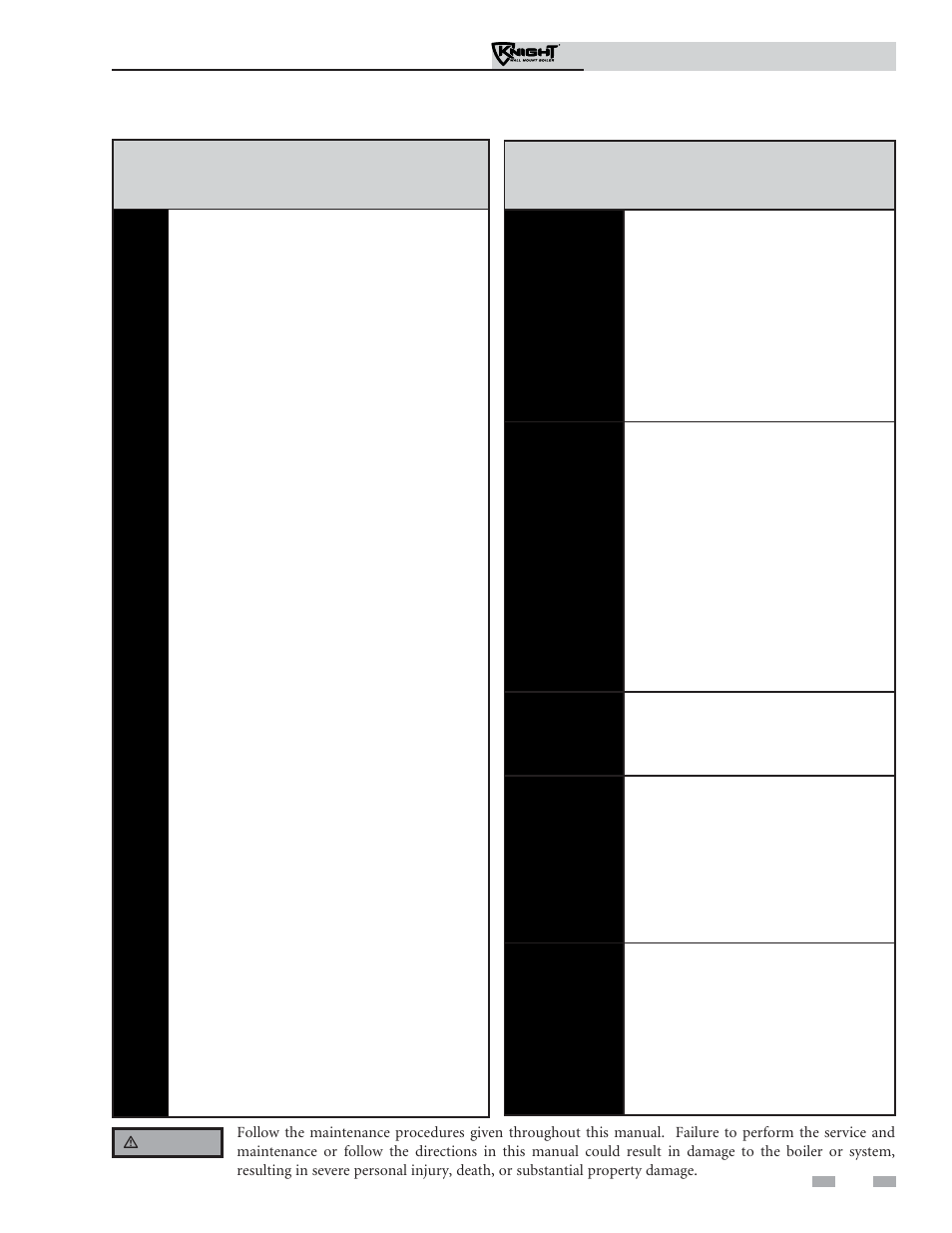 Maintenance schedule, Service technician, Owner maintenance | Lochinvar WH 55 - 399 User Manual | Page 5 / 16