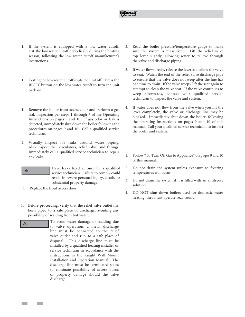 Maintenance schedule | Lochinvar WH 55 - 399 User Manual | Page 8 / 16
