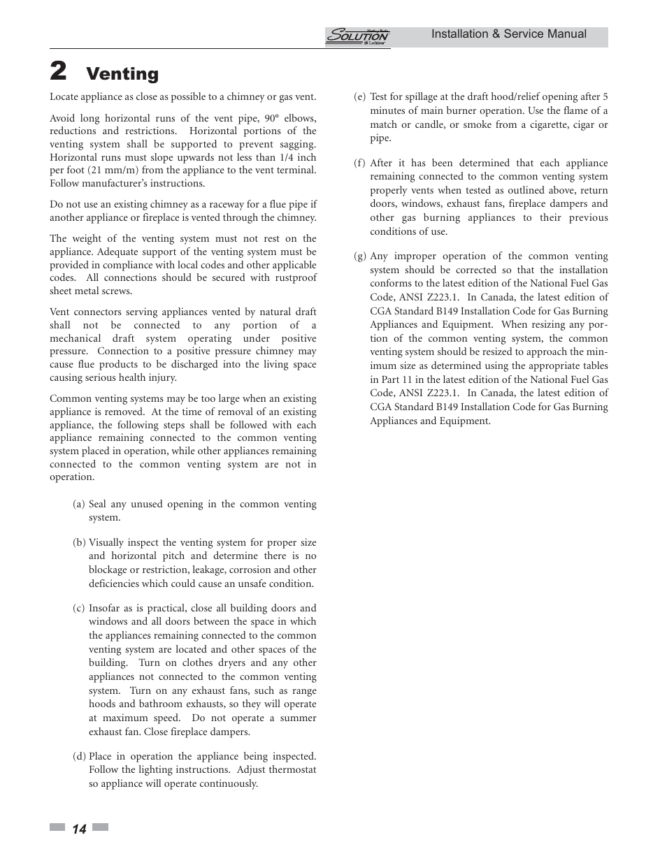Venting | Lochinvar 45 User Manual | Page 14 / 52