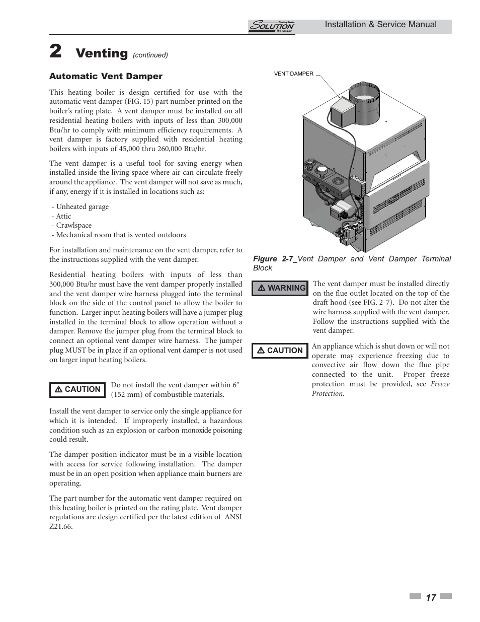 Venting | Lochinvar 45 User Manual | Page 17 / 52