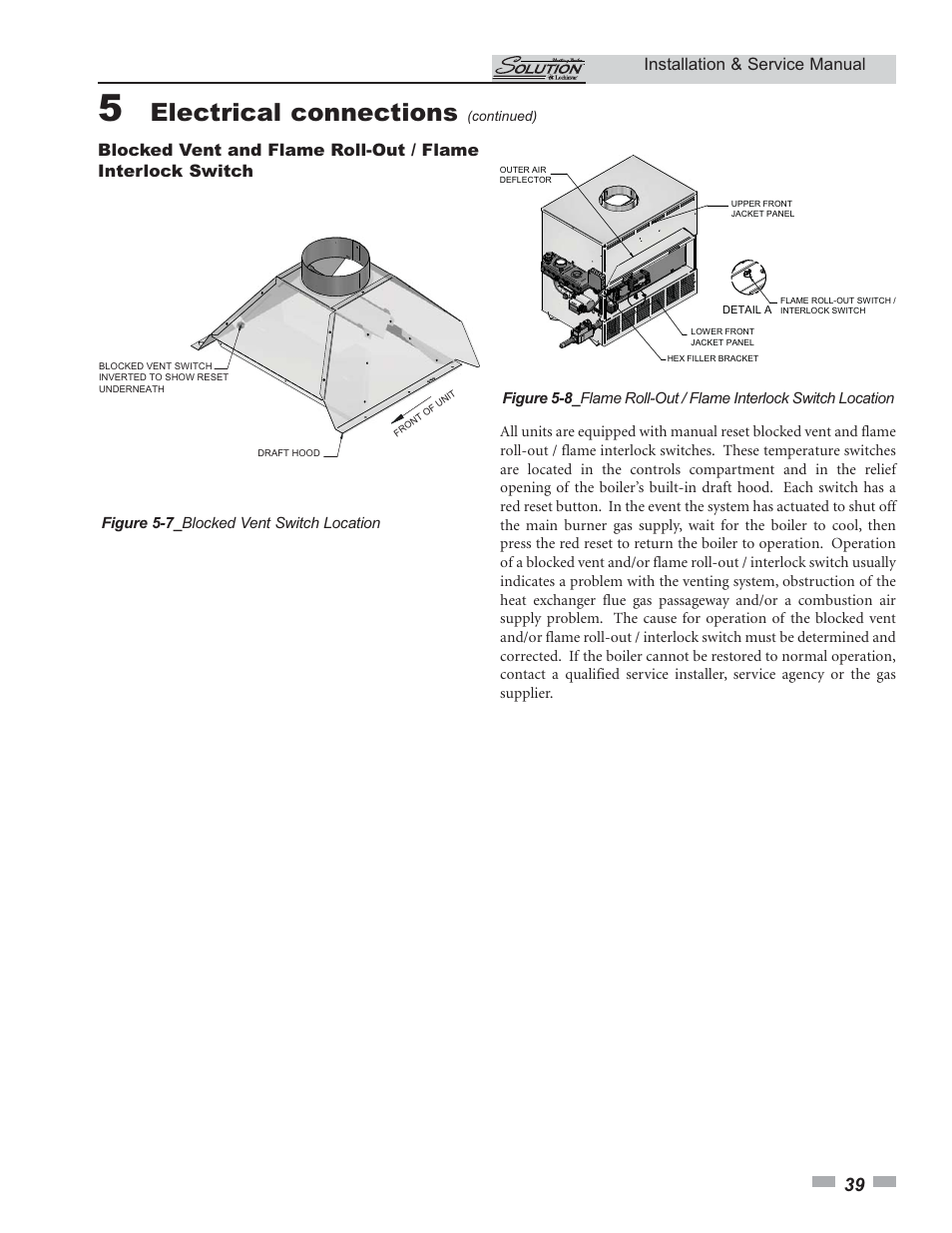 Electrical connections | Lochinvar 45 User Manual | Page 39 / 52