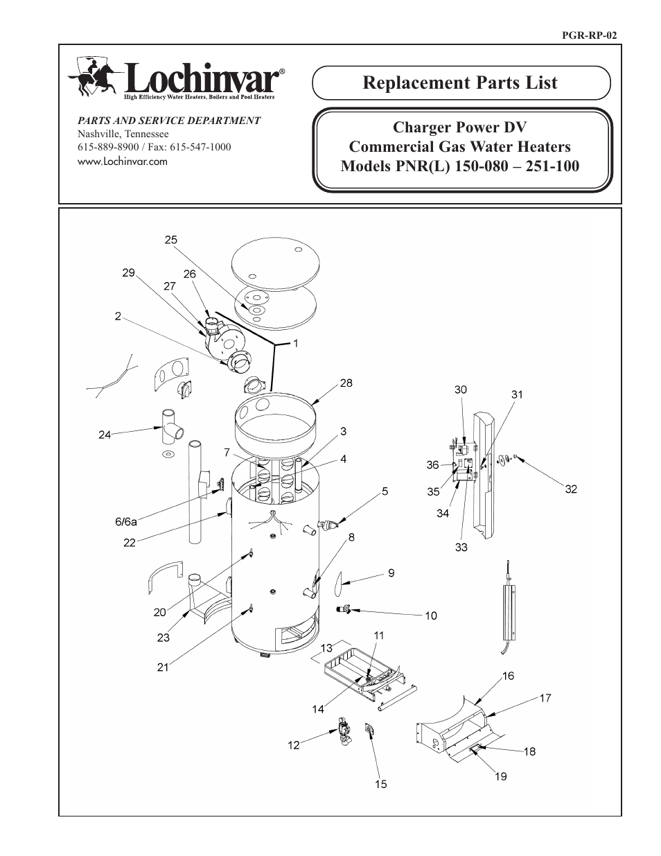 Lochinvar PNR(L) 150-080 User Manual | 2 pages