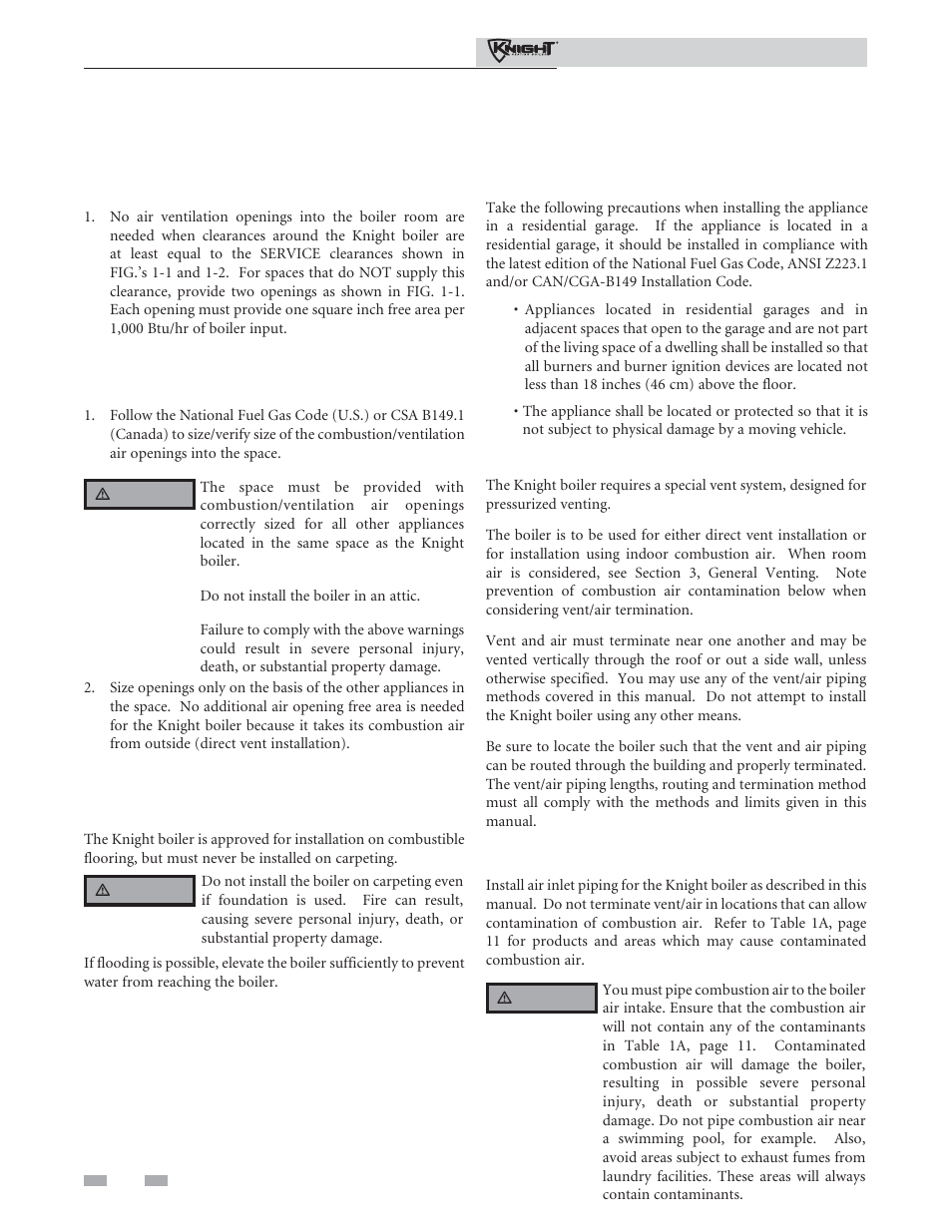 Determine boiler location | Lochinvar 81 - 286 User Manual | Page 10 / 80