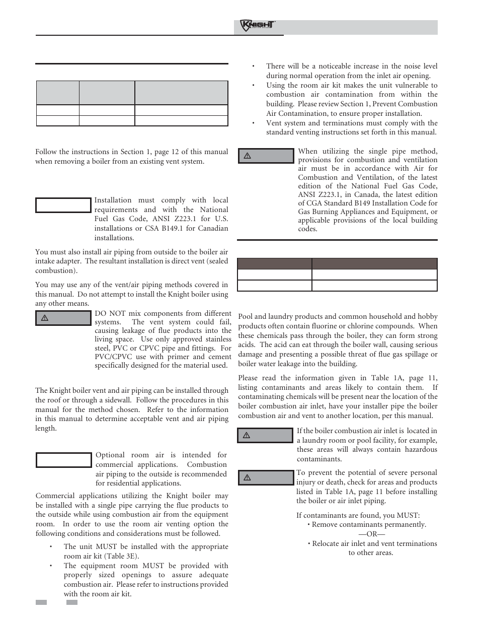 General, Venting, Optional room air | Lochinvar 81 - 286 User Manual | Page 20 / 80