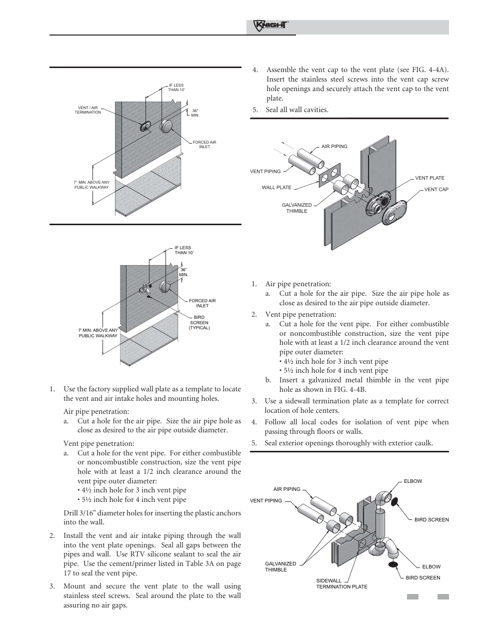 Sidewall direct venting, Installation & operation manual, Prepare wall penetrations | Lochinvar 81 - 286 User Manual | Page 23 / 80