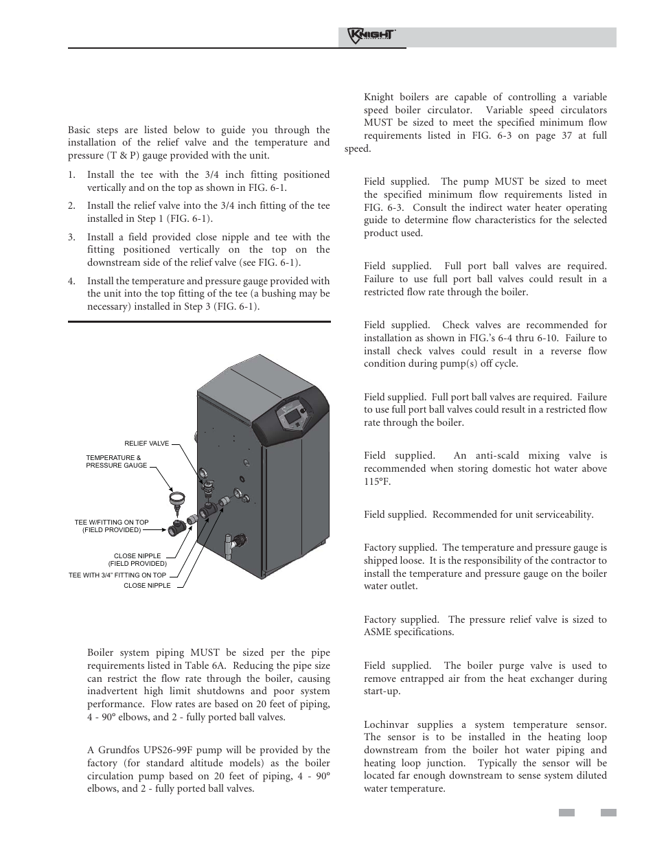 Hydronic piping | Lochinvar 81 - 286 User Manual | Page 35 / 80