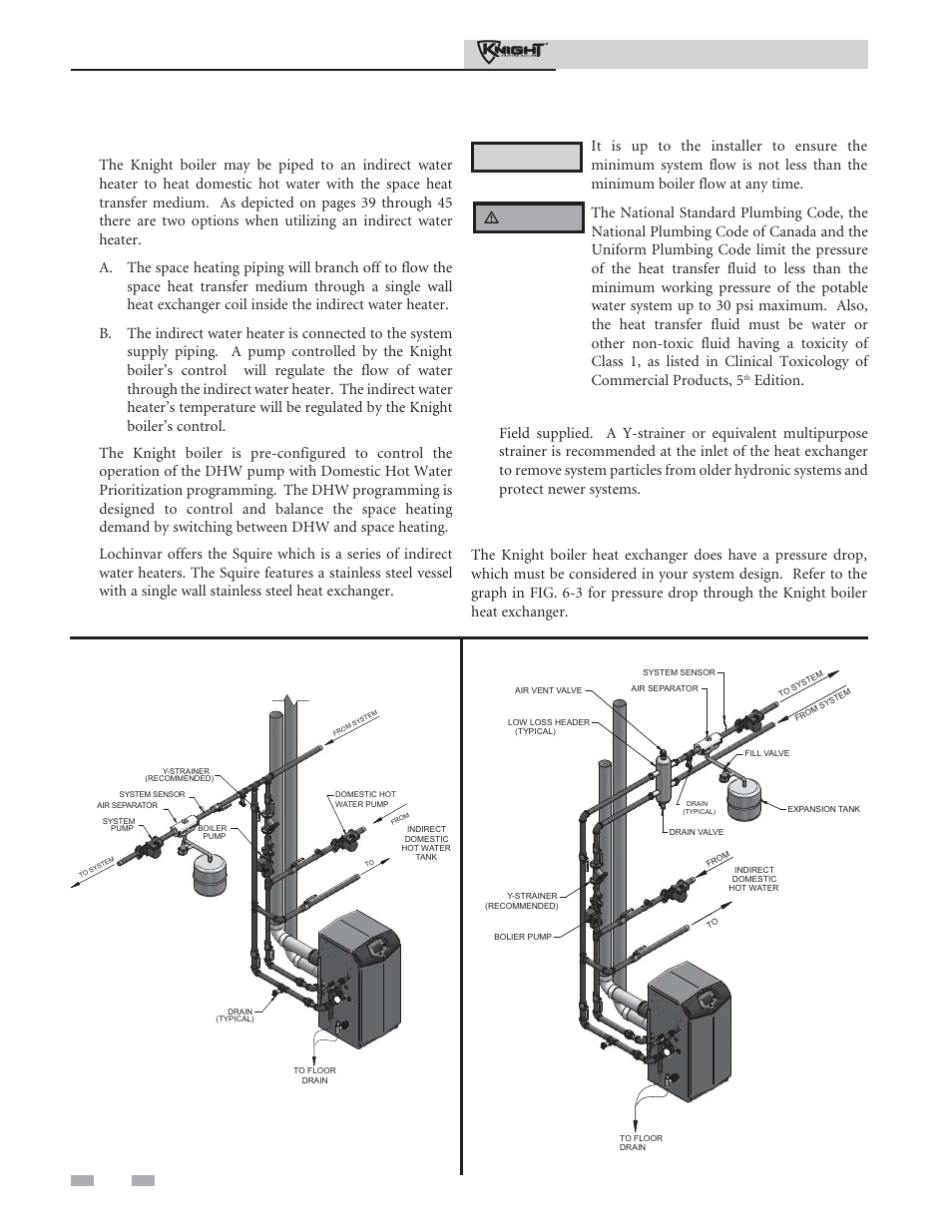 Hydronic piping, Near boiler piping connections, Installation & operation manual | Circulator sizing | Lochinvar 81 - 286 User Manual | Page 36 / 80