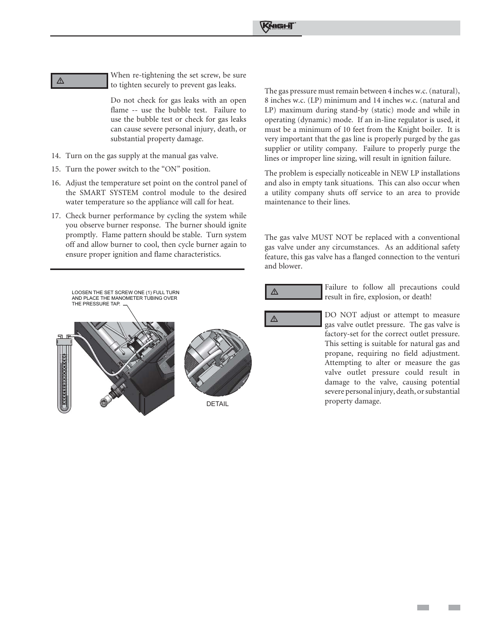 Gas connections | Lochinvar 81 - 286 User Manual | Page 49 / 80