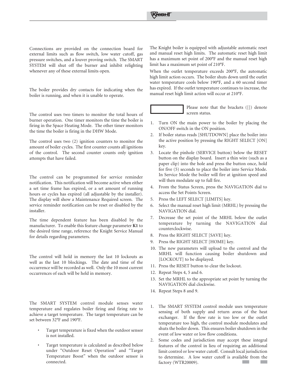 Operating information | Lochinvar 81 - 286 User Manual | Page 63 / 80
