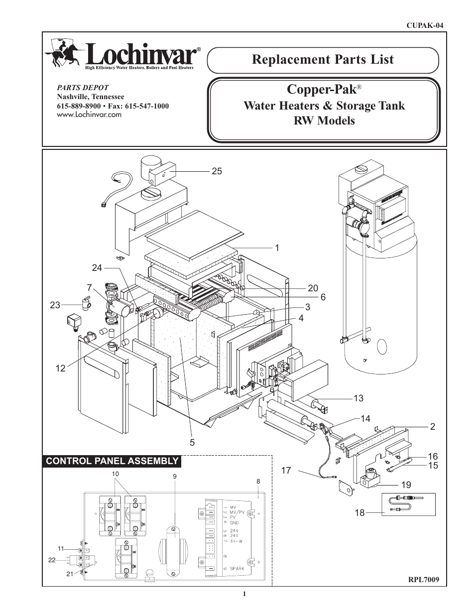 Lochinvar COPPER-PAK CUPAK-04 User Manual | 2 pages