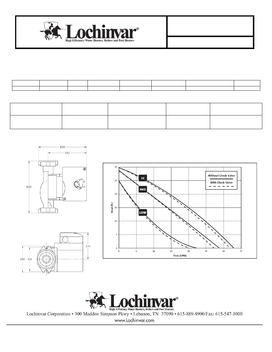 Lochinvar KNIGHT 080-210 User Manual | 2 pages