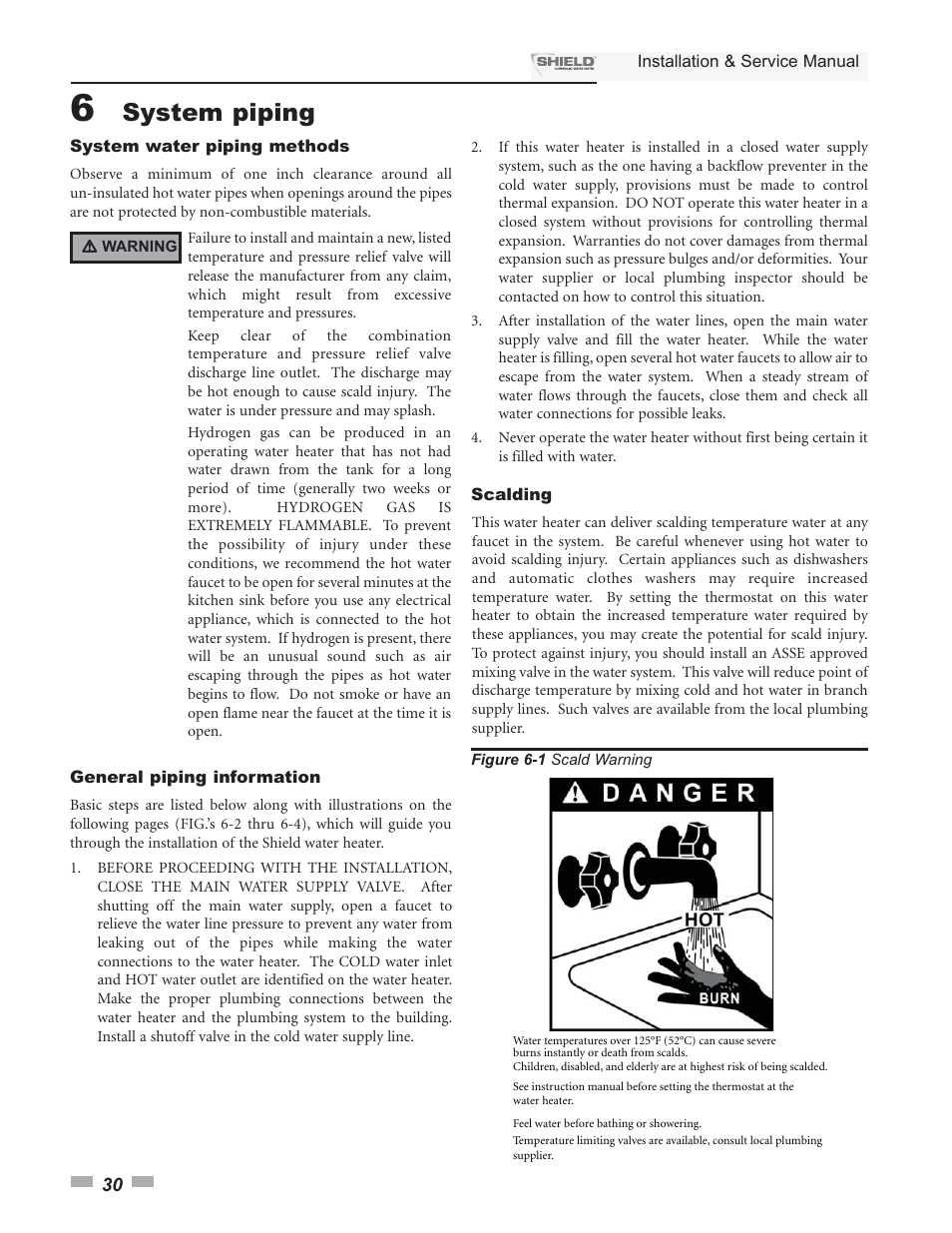 System piping | Lochinvar Shield SNA285-125 User Manual | Page 30 / 72