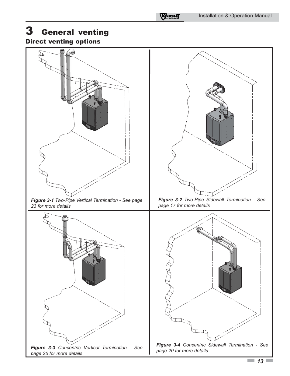 General venting | Lochinvar Knight 50-210 User Manual | Page 13 / 68