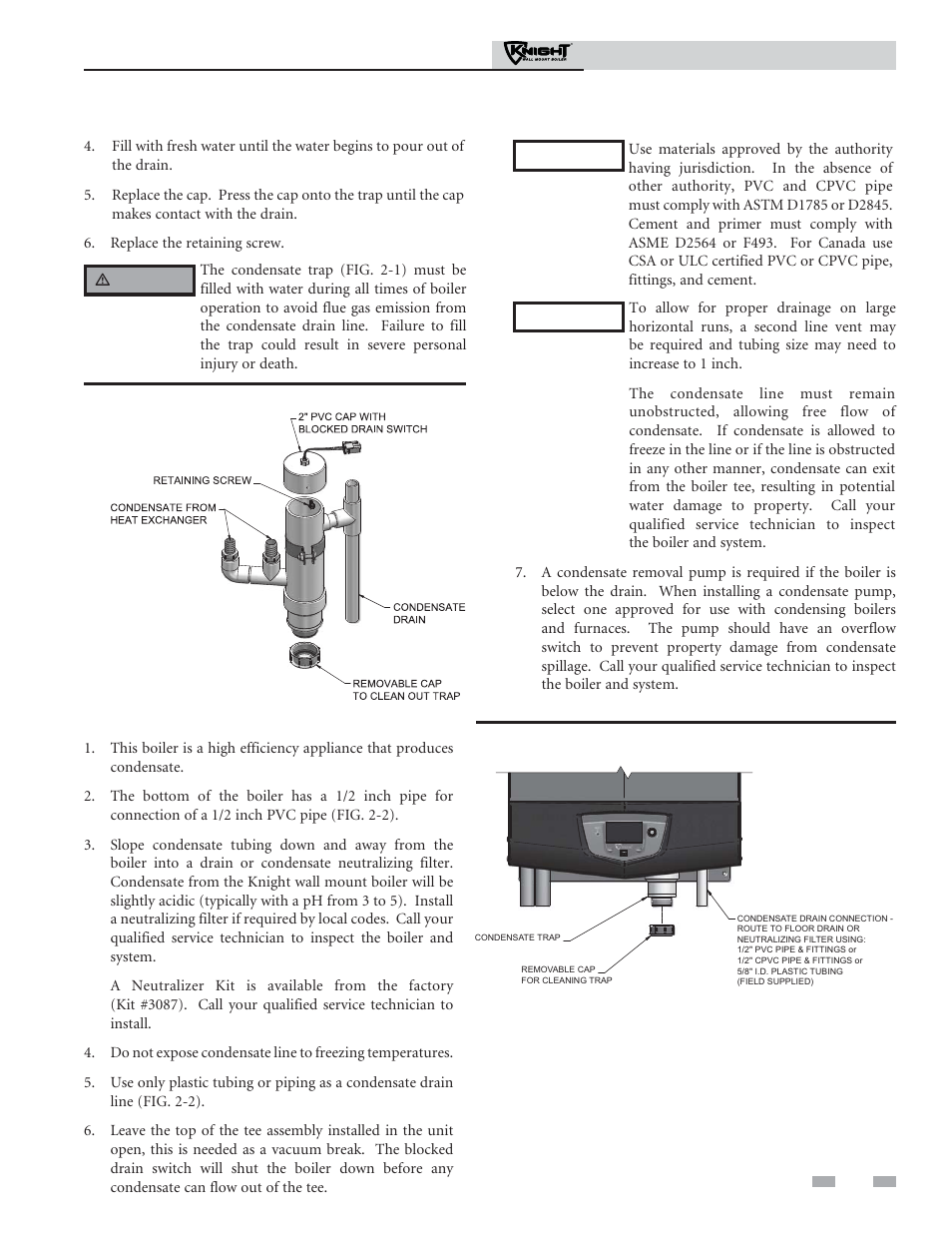 Maintenance schedule | Lochinvar Knight Wall Mount Boiler 51 - 211 User Manual | Page 7 / 16