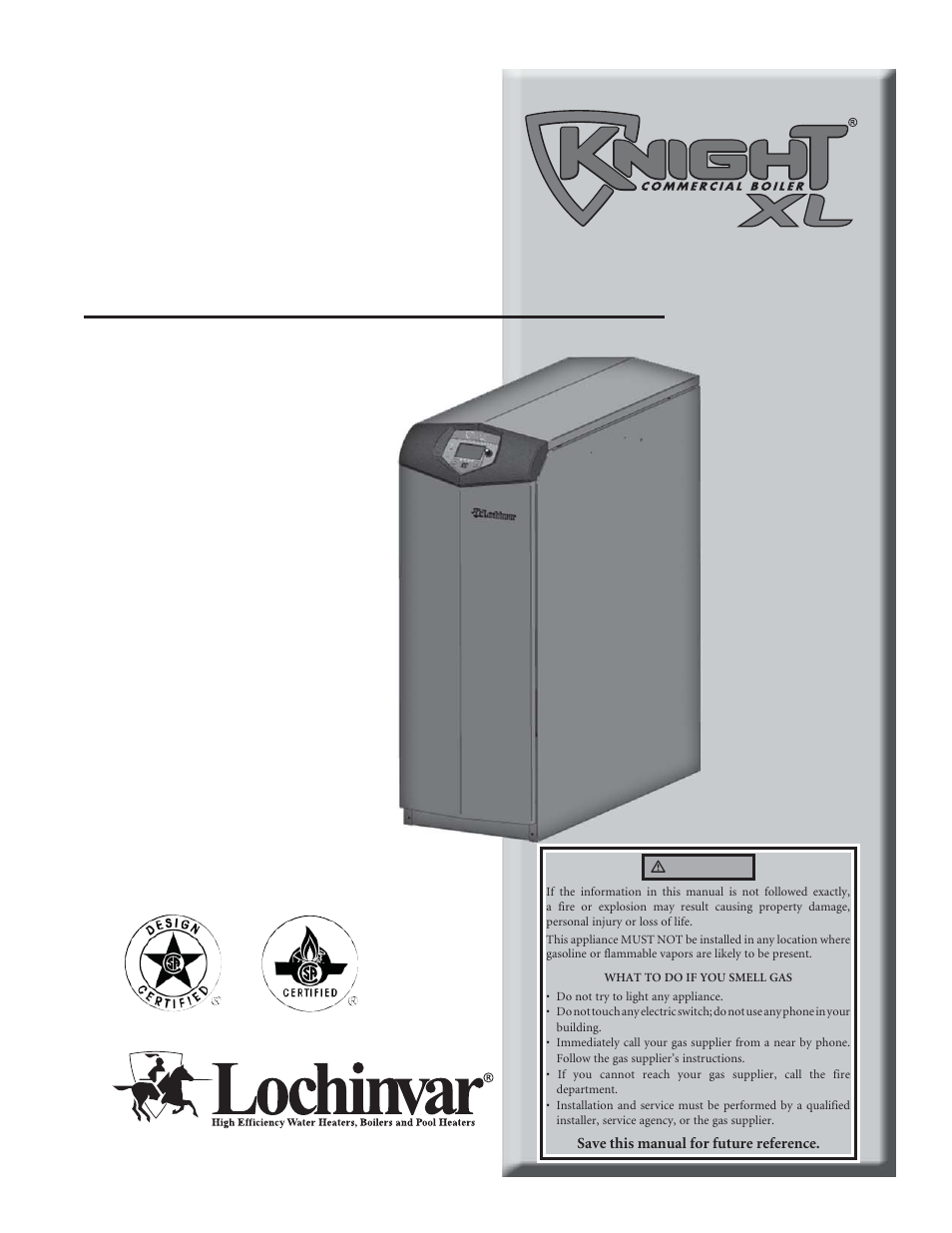 Lochinvar KNIGHT XL 400 User Manual | 16 pages