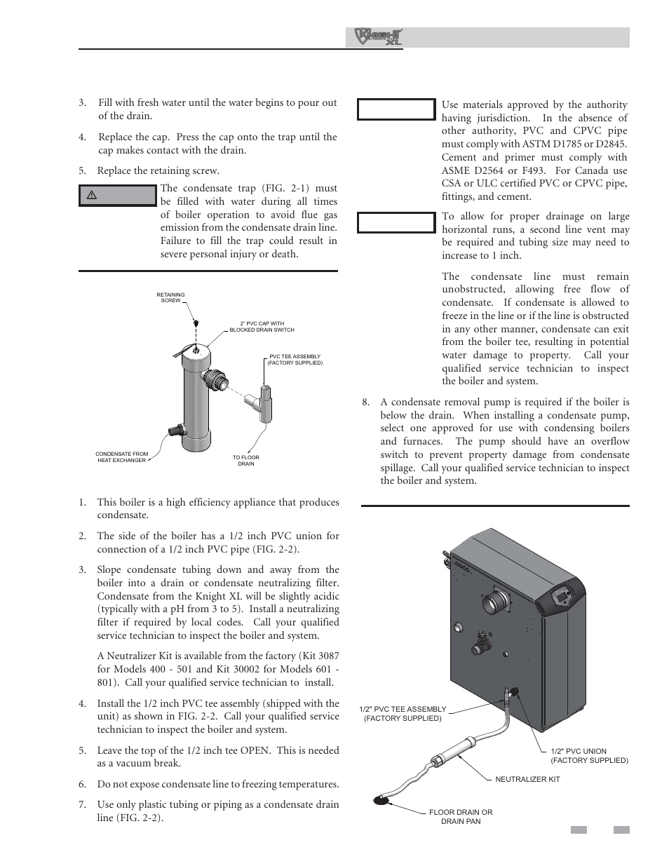 Maintenance schedule | Lochinvar KNIGHT XL 400 User Manual | Page 7 / 16