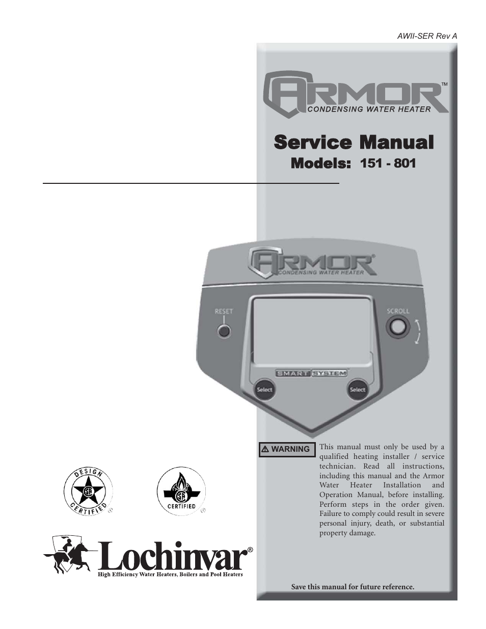 Lochinvar ARMOR 151 - 801 User Manual | 40 pages