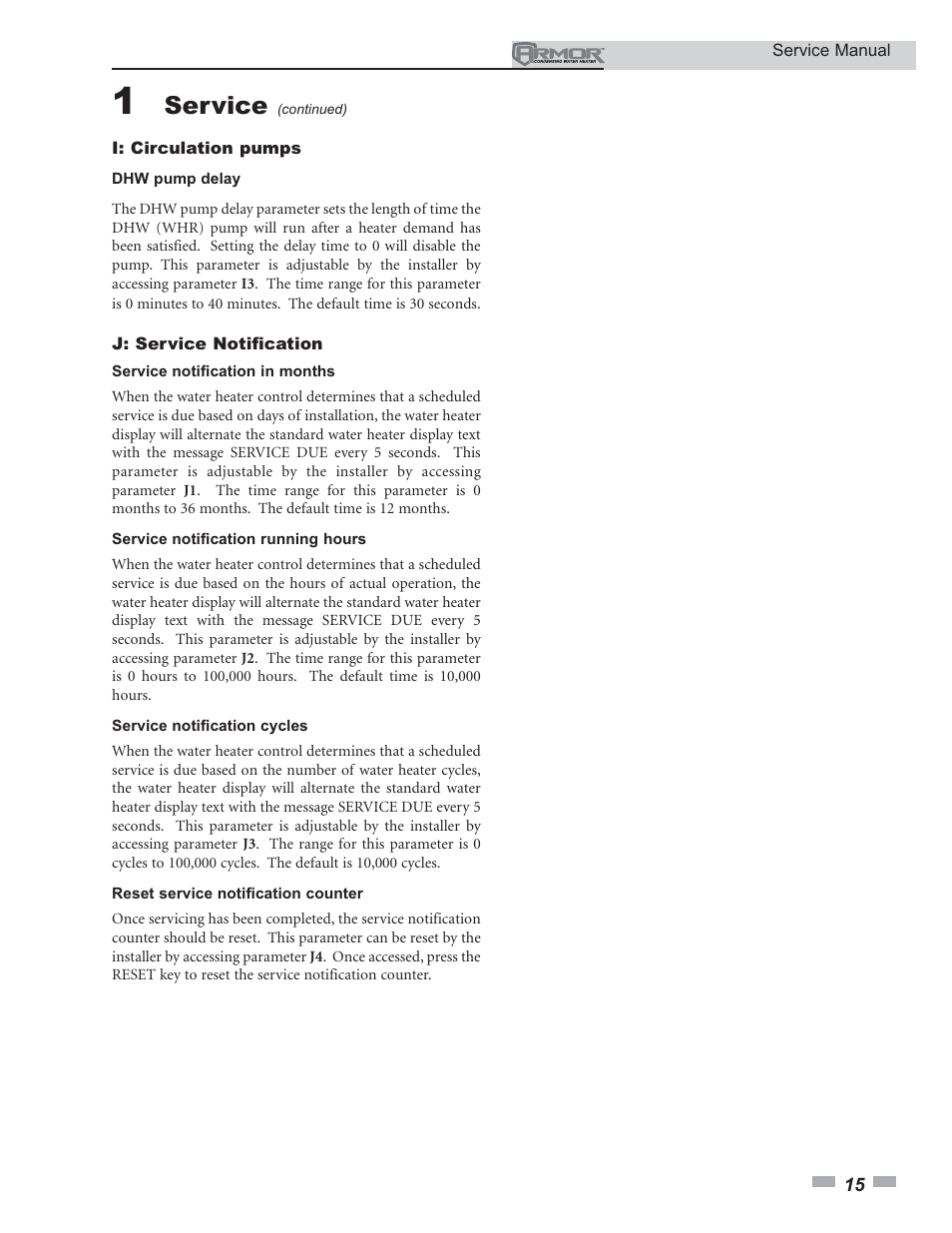 Service | Lochinvar Armor 150 - 500 User Manual | Page 15 / 36
