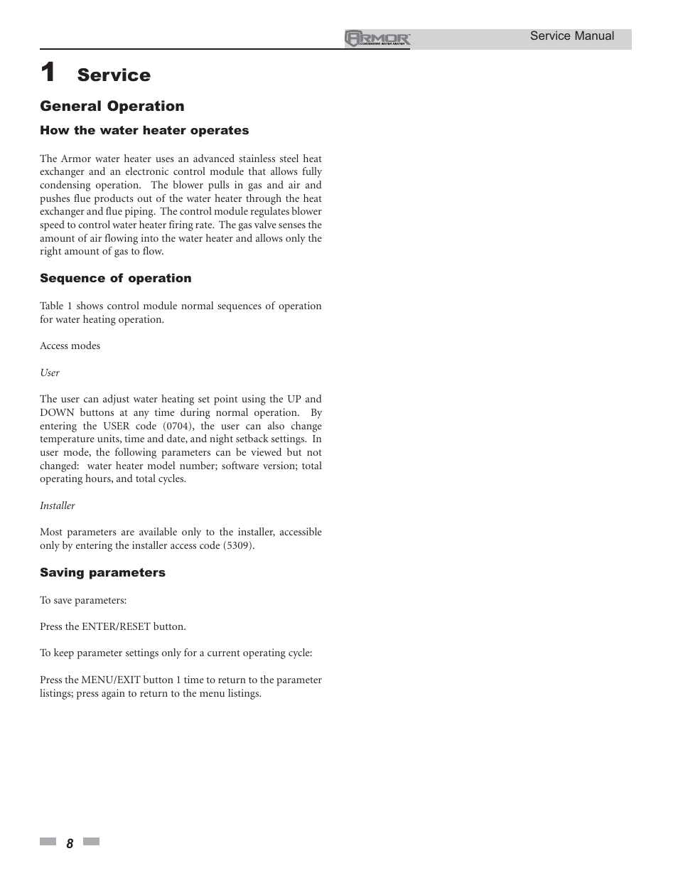 Service | Lochinvar Armor 150 - 500 User Manual | Page 8 / 36