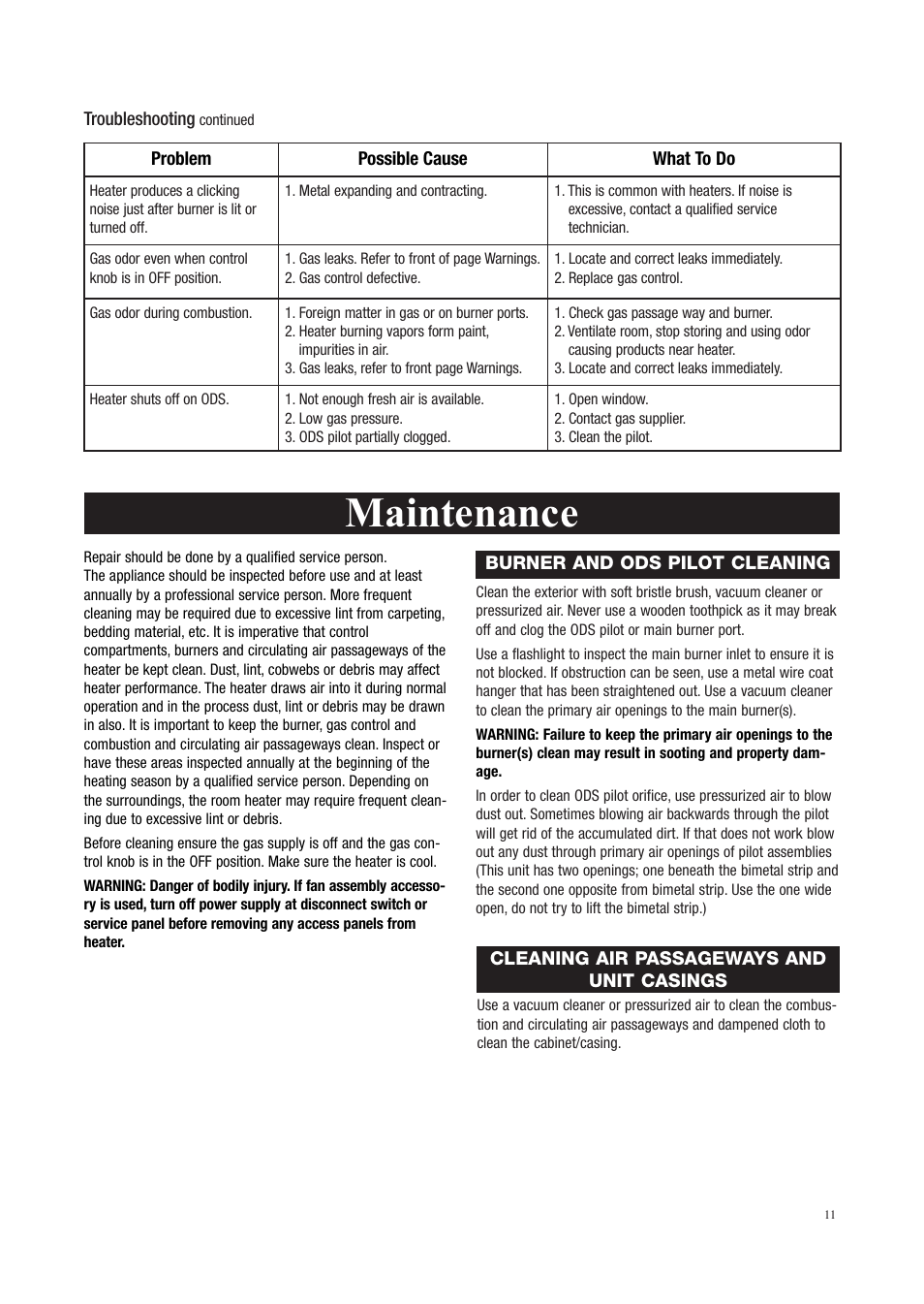Maintenance | Storageflex RMC-LC10LP - 10 User Manual | Page 11 / 16