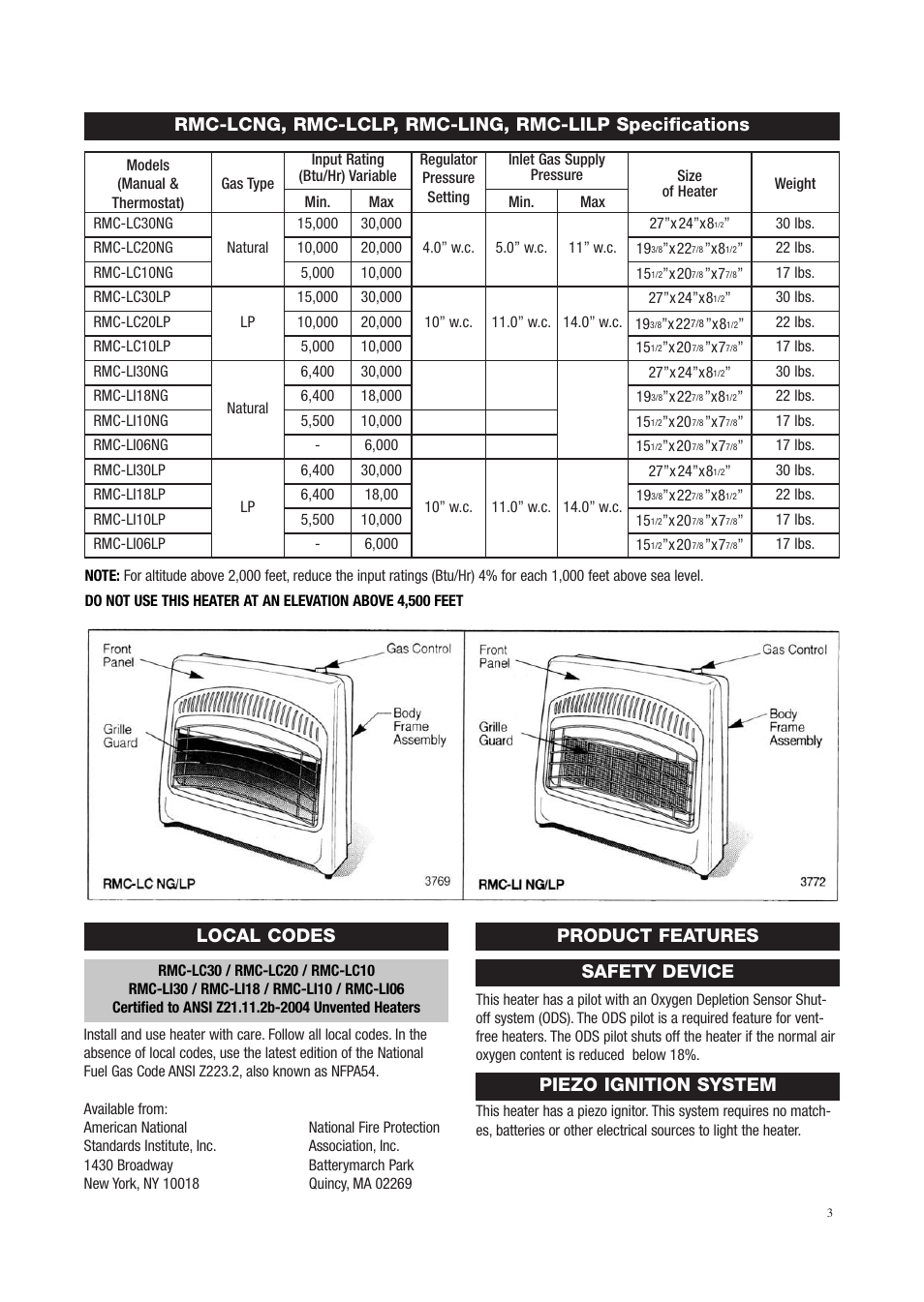 Local codes | Storageflex RMC-LC10LP - 10 User Manual | Page 3 / 16