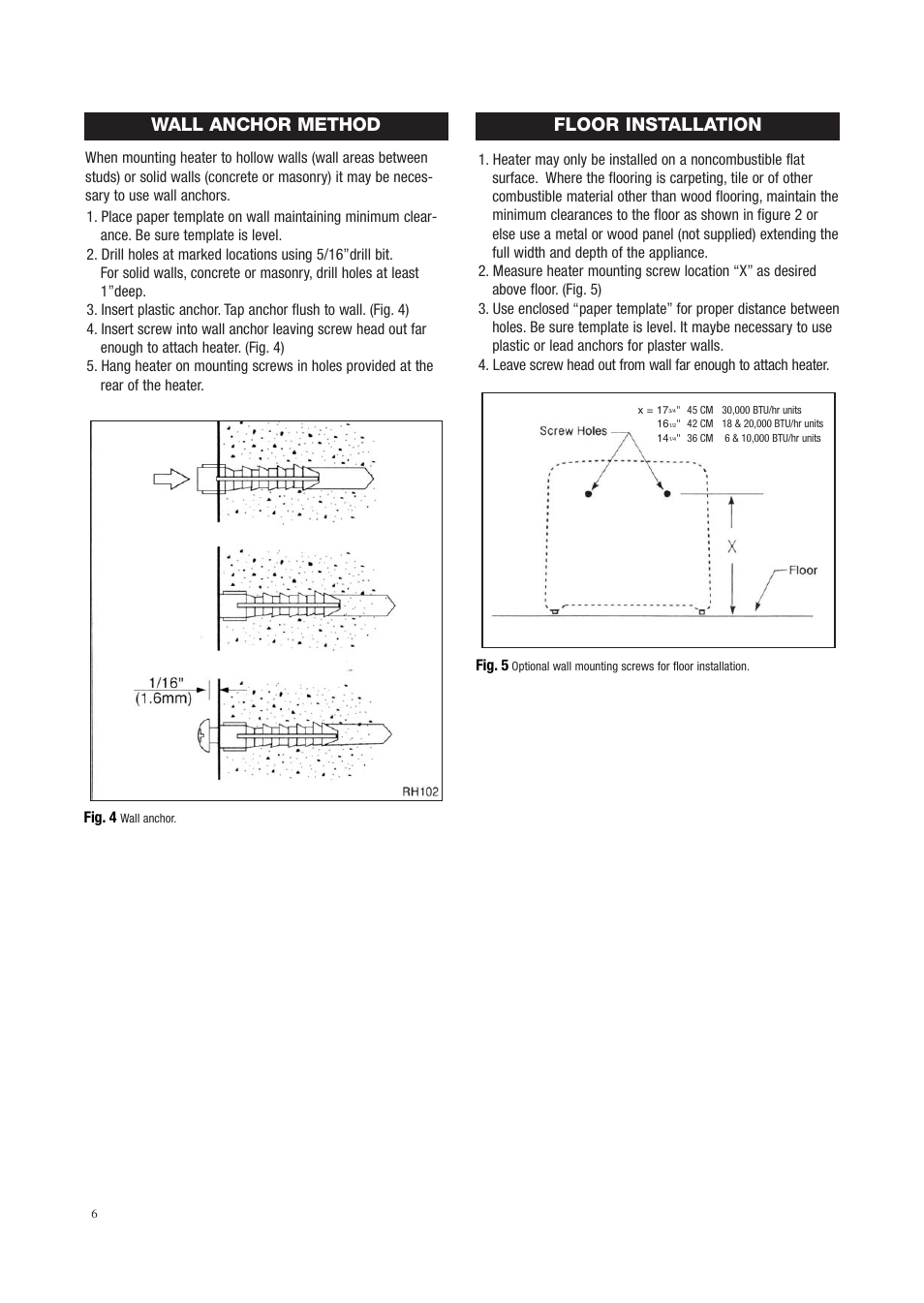 Floor installation, Wall anchor method | Storageflex RMC-LC10LP - 10 User Manual | Page 6 / 16