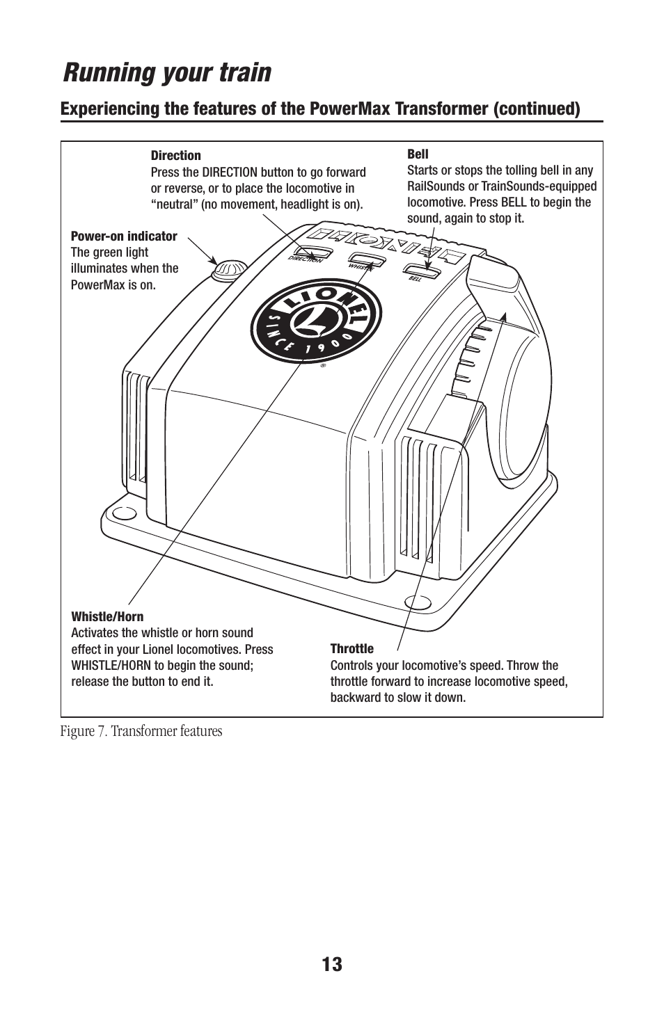 Running your train | Lionel Trains 73-0020-250 User Manual | Page 13 / 24