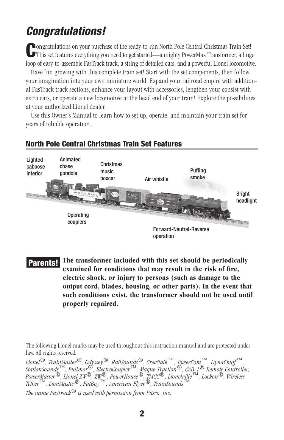 Lionel Trains 73-0020-250 User Manual | Page 2 / 24