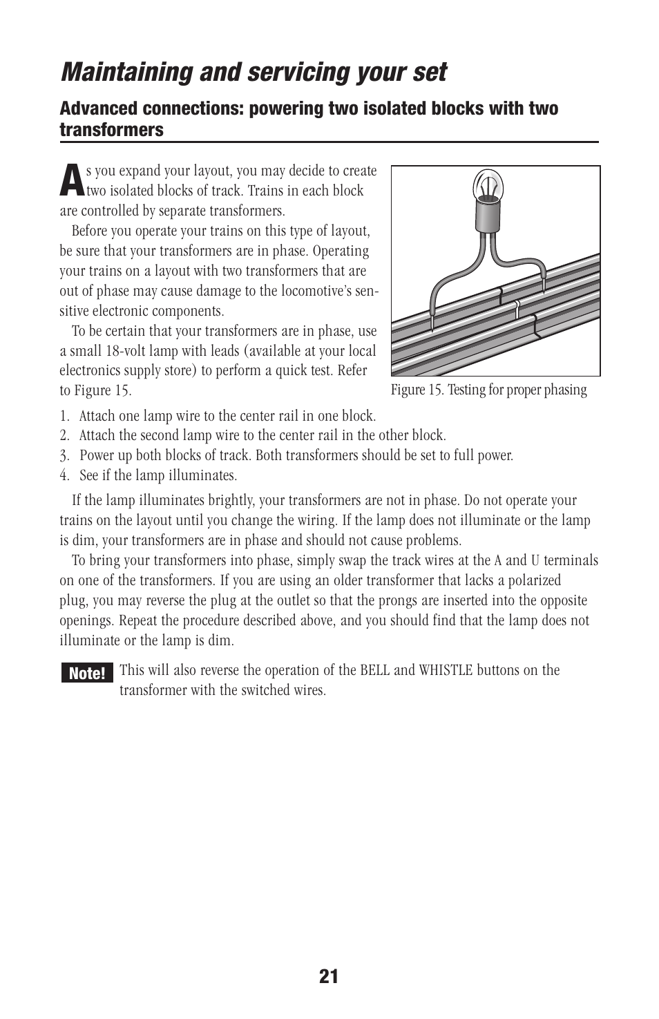 Maintaining and servicing your set | Lionel Trains 73-0020-250 User Manual | Page 21 / 24