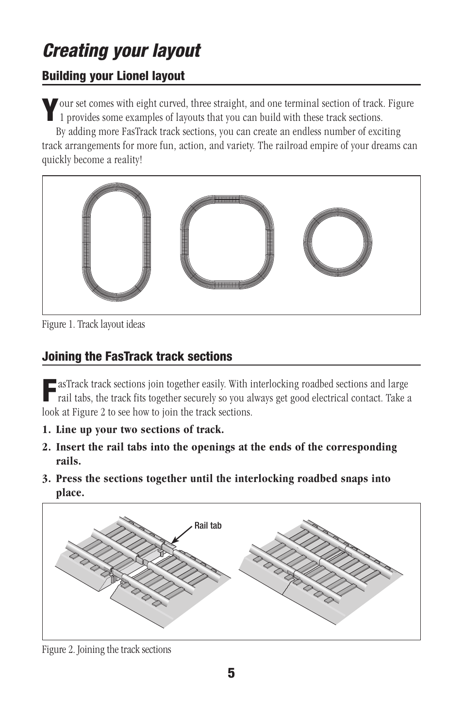 Creating your layout | Lionel Trains 73-0020-250 User Manual | Page 5 / 24
