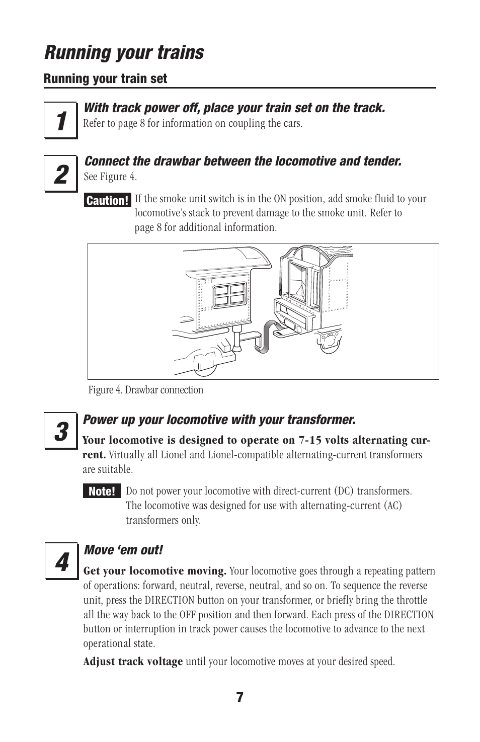 Running your trains | Lionel Trains 73-0020-250 User Manual | Page 7 / 24
