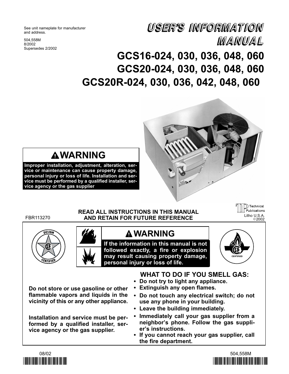 Lennox International Inc. GCS16-024 User Manual | 4 pages