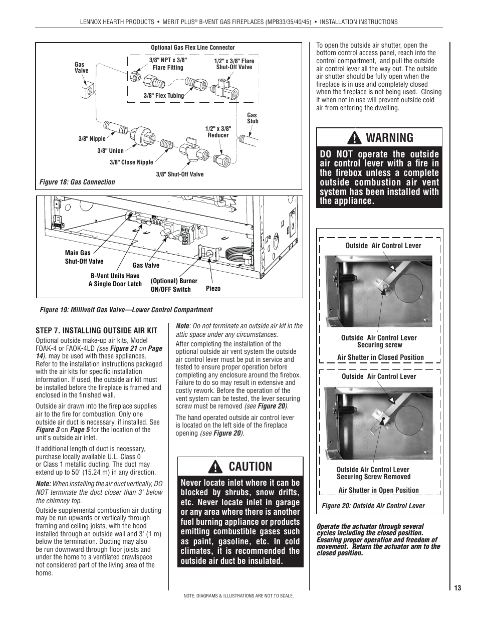Warning, Caution | Lennox International Inc. MERIT PLUS MPB3530CNM-B User Manual | Page 13 / 26