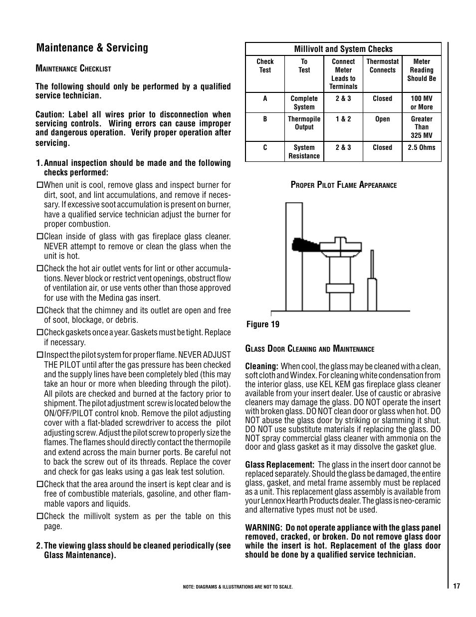 Maintenance & servicing | Lennox International Inc. Direct-Vent Gas User Manual | Page 17 / 24