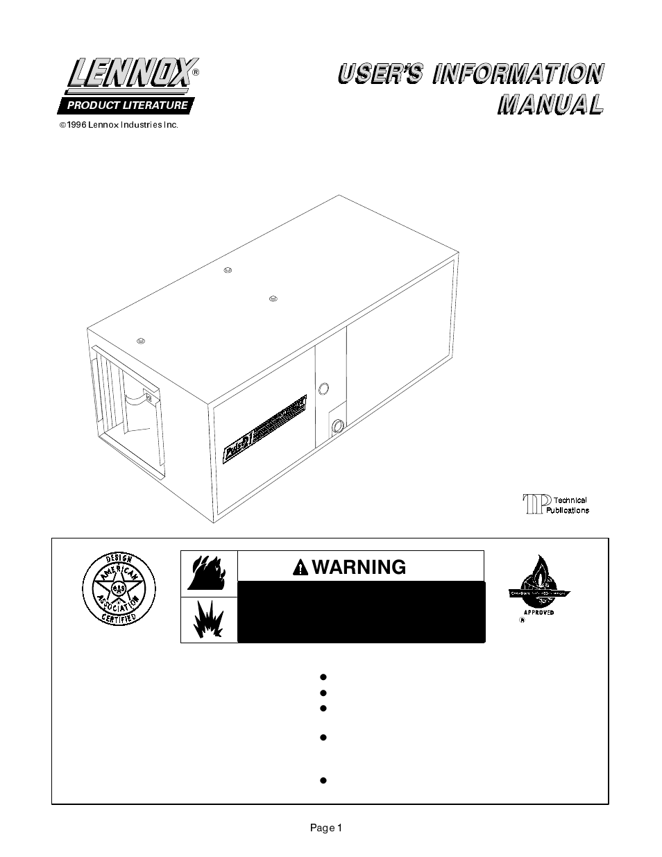 Lennox International Inc. GSR21Q User Manual | 6 pages