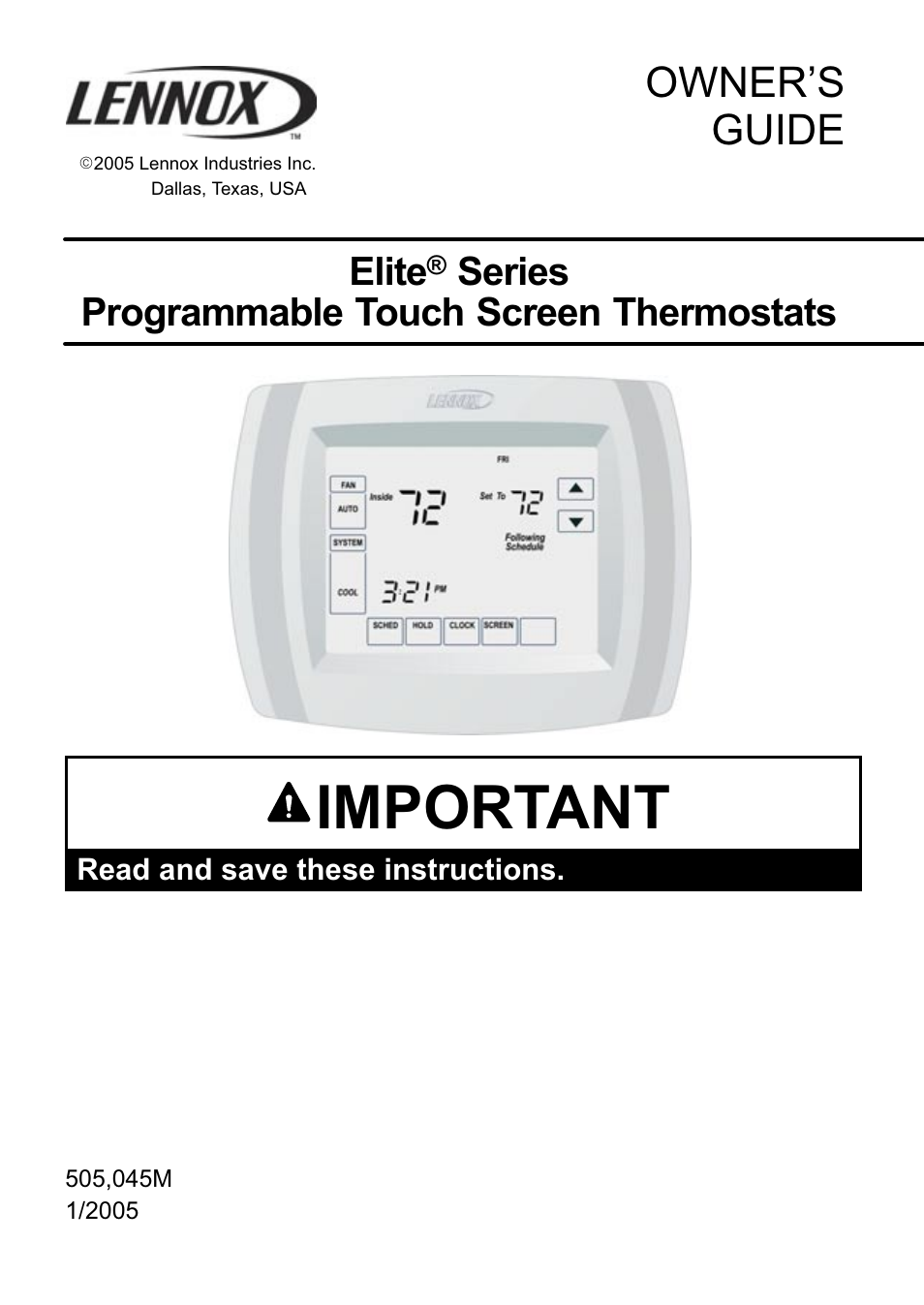 Lennox International Inc. Ellite Series User Manual | 32 pages