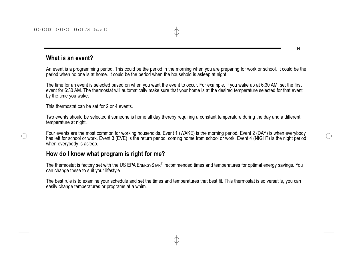 What is an event, How do i know what program is right for me | Lennox International Inc. 81M28 User Manual | Page 14 / 28