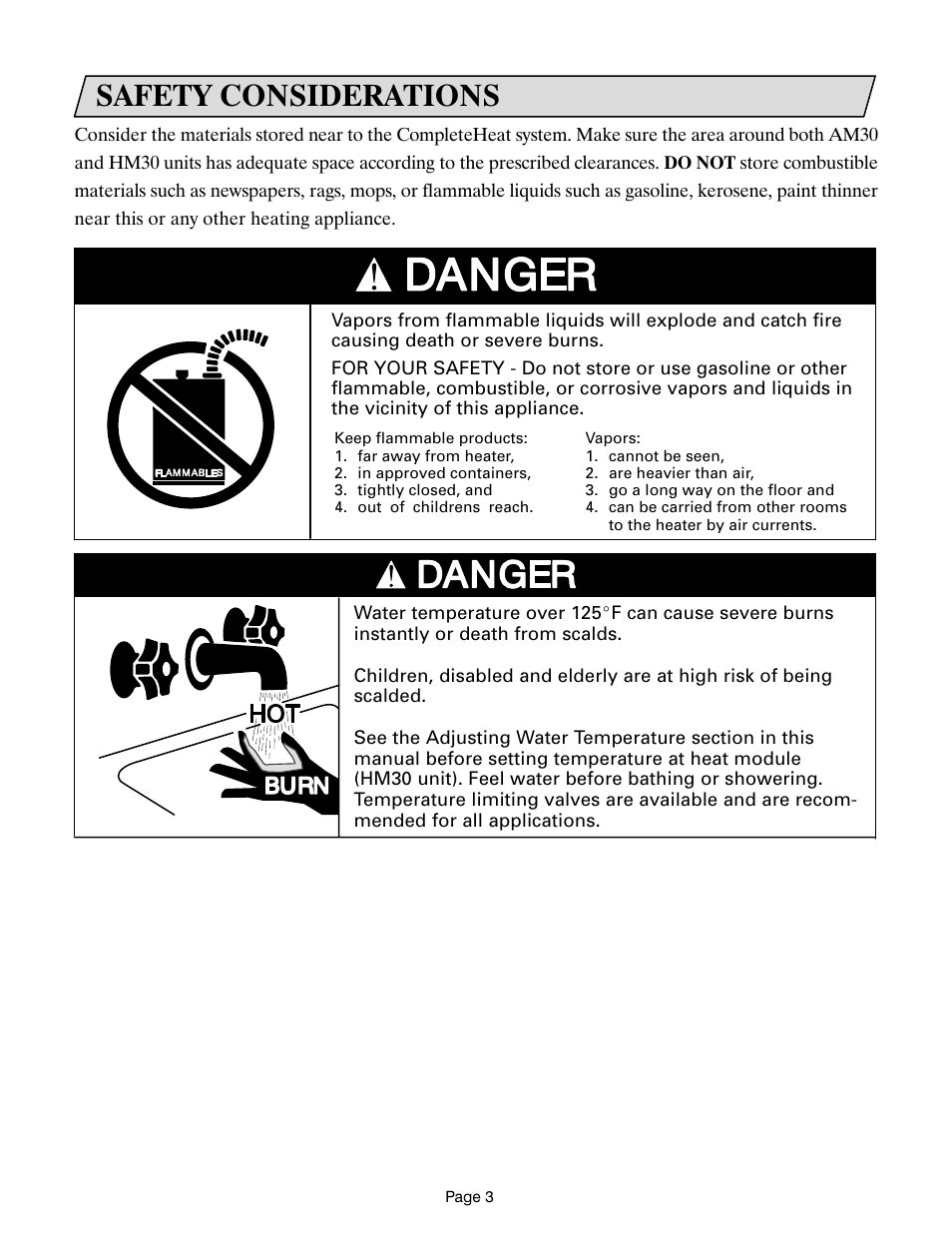 Safety considerations | Lennox International Inc. Lennox CompleteHeatTM COMBINATION HEATING SYSTEM User Manual | Page 4 / 10