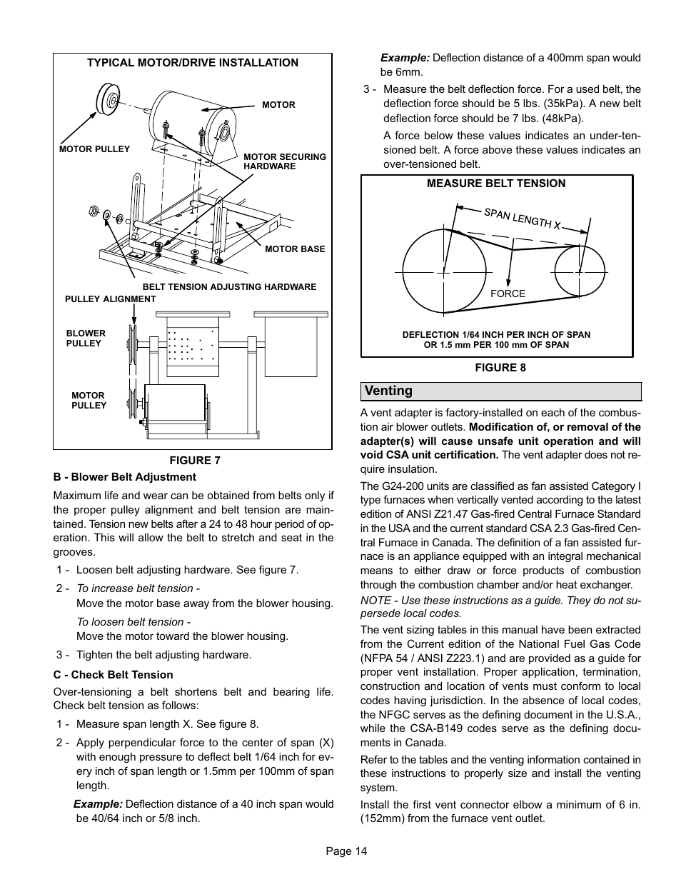 Venting | Lennox International Inc. G24-200 User Manual | Page 14 / 44