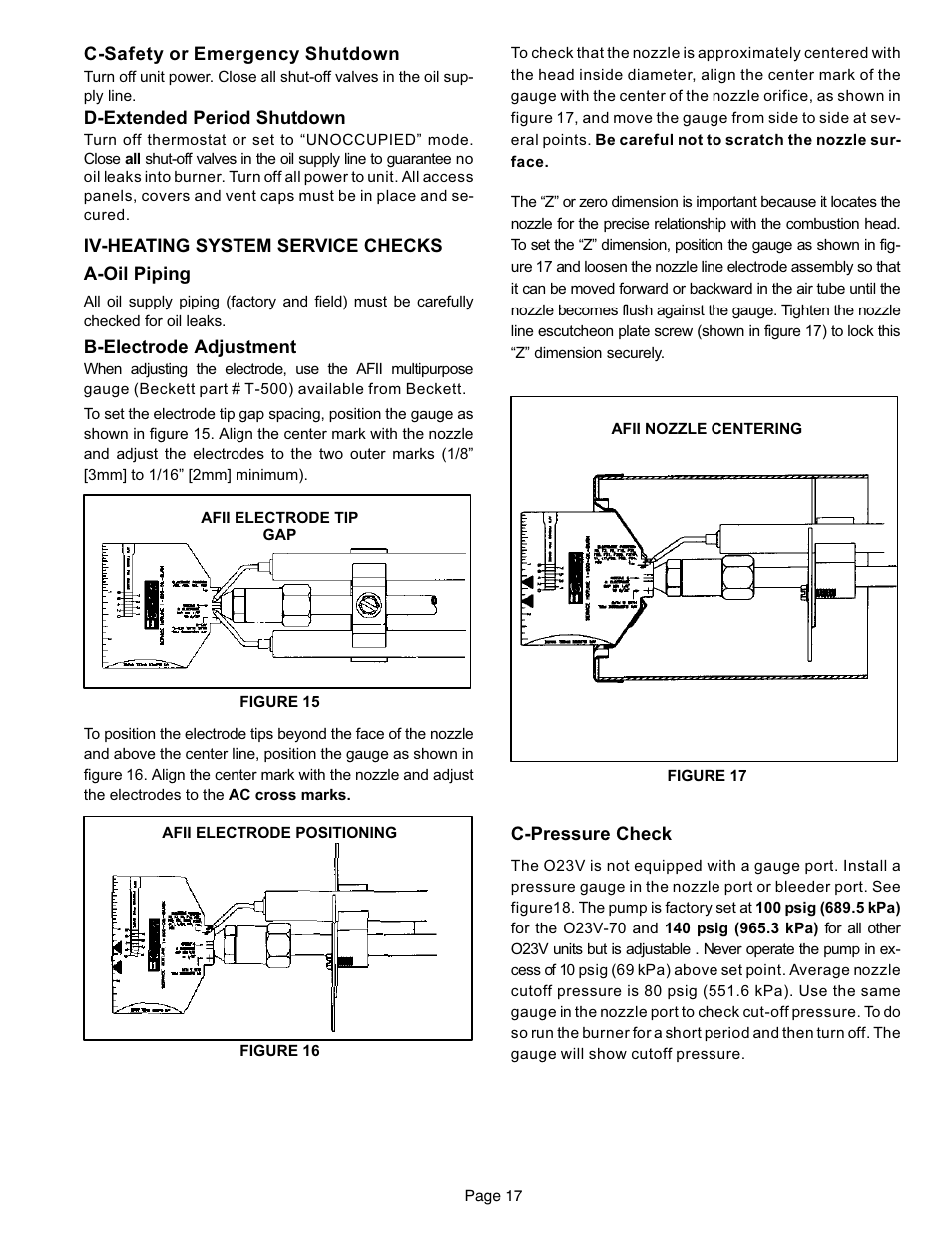 Heating system service checks | Lennox International Inc. o23v User Manual | Page 17 / 30