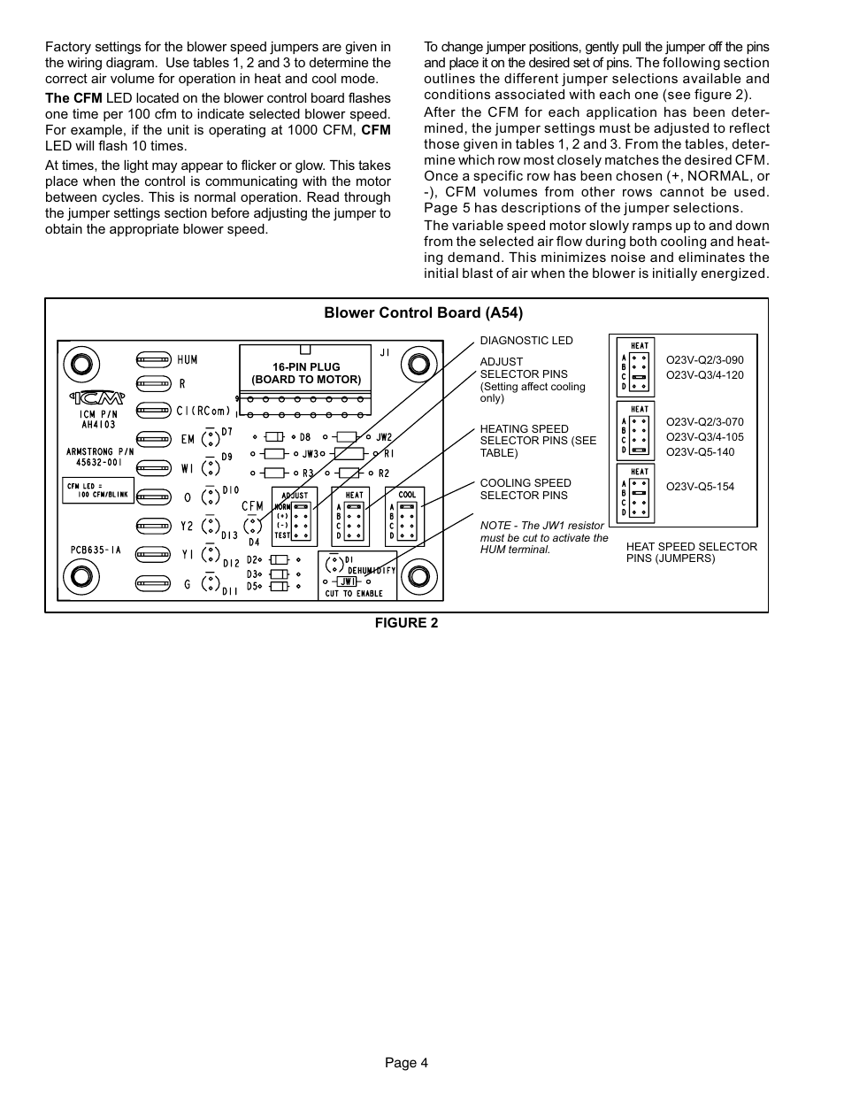 Blower control board (a54) | Lennox International Inc. o23v User Manual | Page 4 / 30