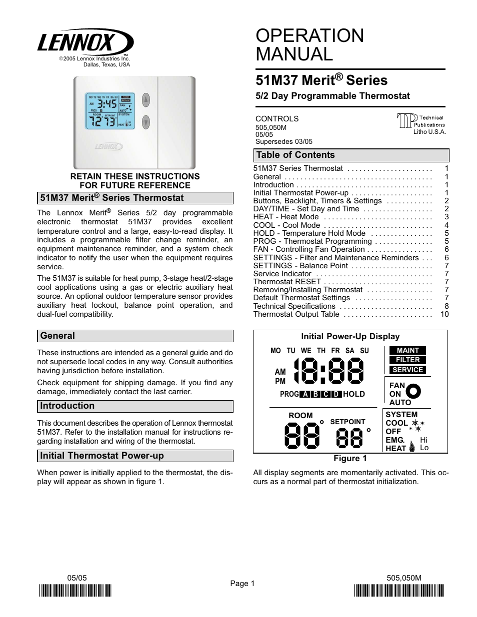 Lennox International Inc. 51M37 User Manual | 54 pages