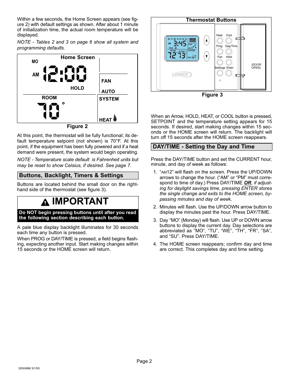 I2:00, Important | Lennox International Inc. 51M37 User Manual | Page 12 / 54